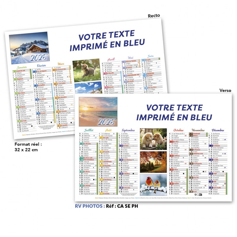 CALENDRIER SEMESTRIEL PHOTOS