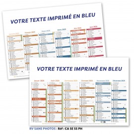 CALENDRIER SEMESTRIEL SANS PHOTOS