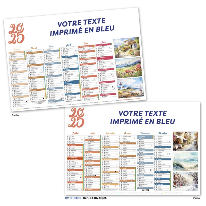 CALENDRIER BANCAIRE AQUARELLE