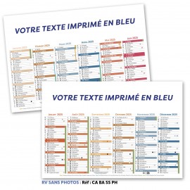 CALENDRIER BANCAIRE SANS PHOTOS