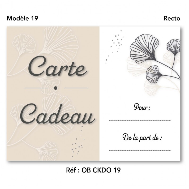 CARTE CADEAU MODÈLE 19